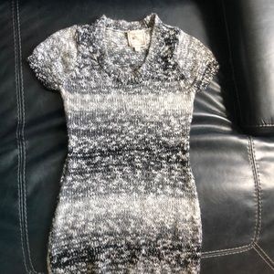 Short sleeved sweater dress pink rose